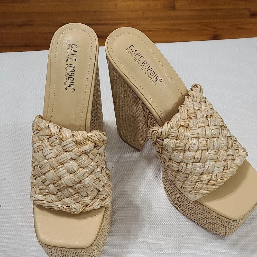 Cape Robbin Yara Woven Platform Sandals Womens‎ Summer Sz 10 EUC